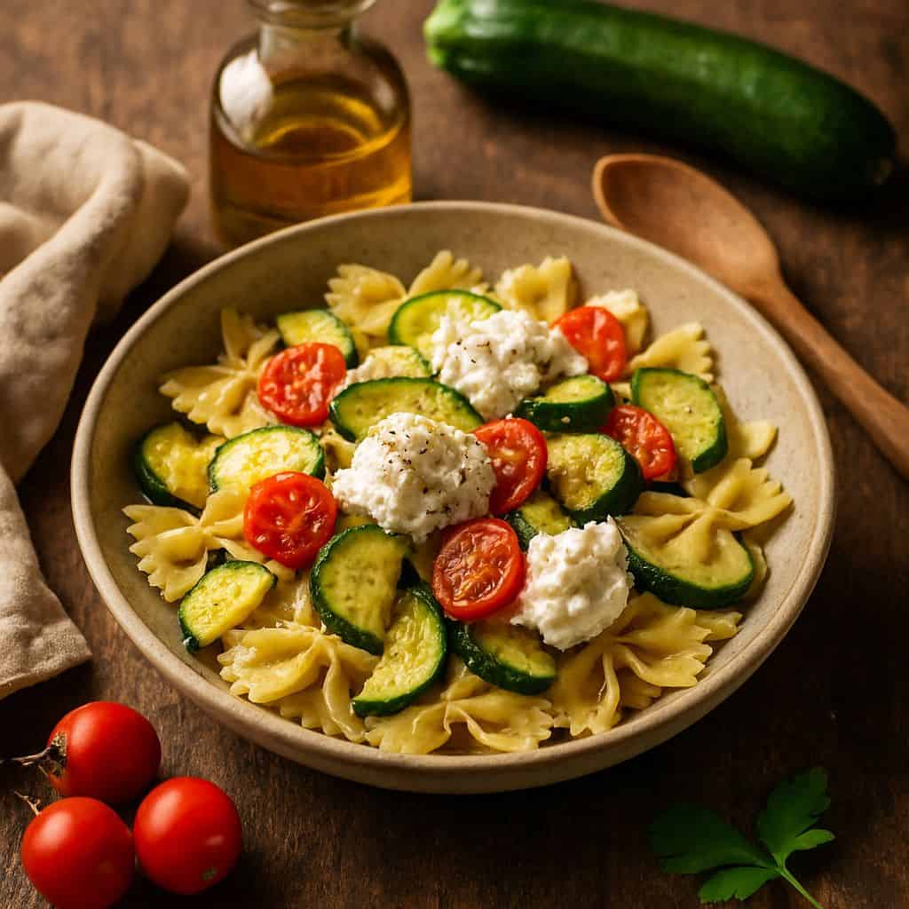 Farfalle met courgette en ricotta