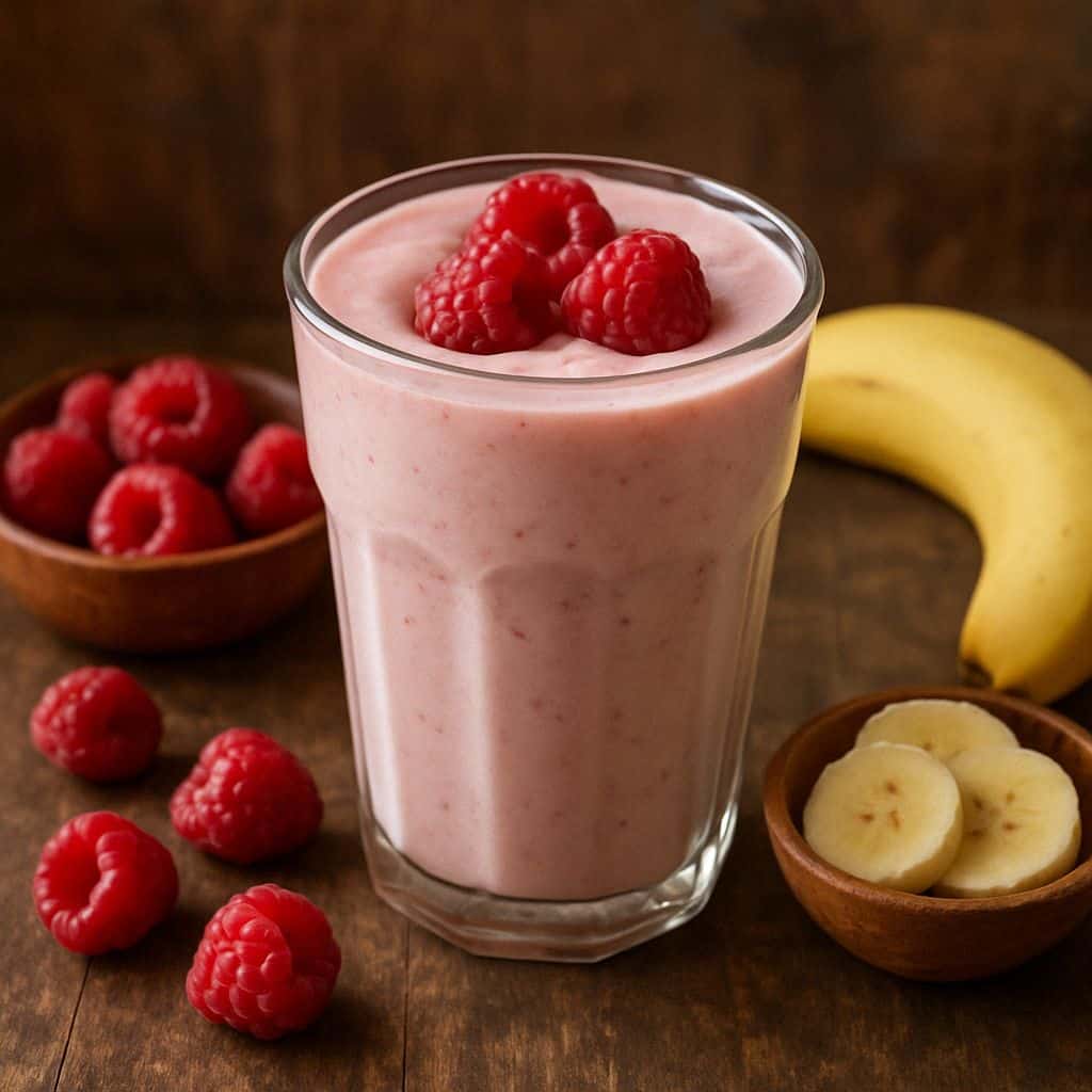 Framboos-banaan smoothie