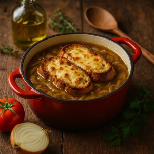 Franse uiensoep uit de Dutch oven