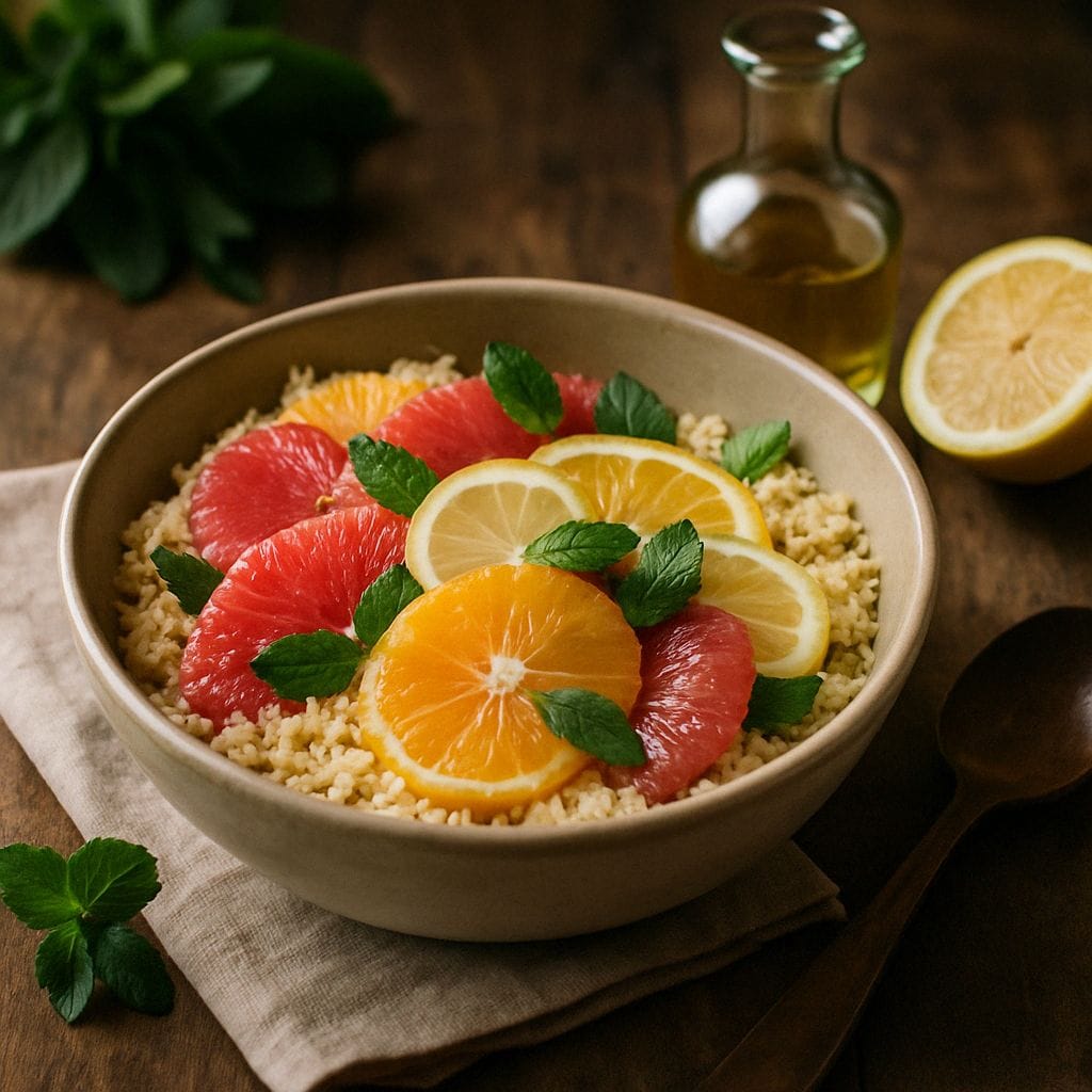 Frisse bowl met citrus en munt