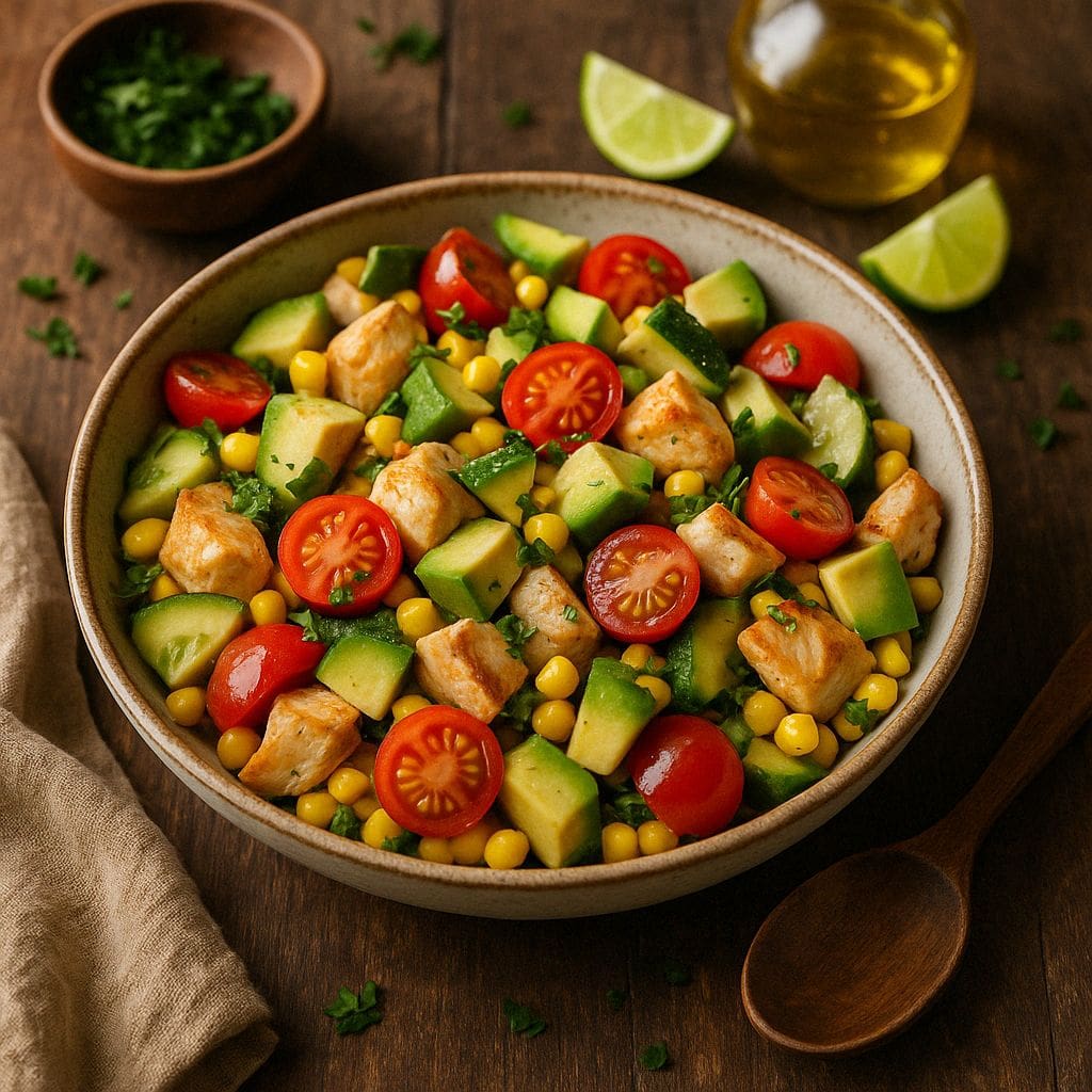 Frisse kipsalade met avocado en limoen