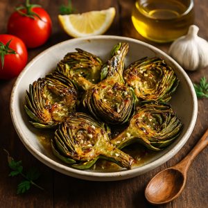 Gegrilde artisjokken met knoflookolie
