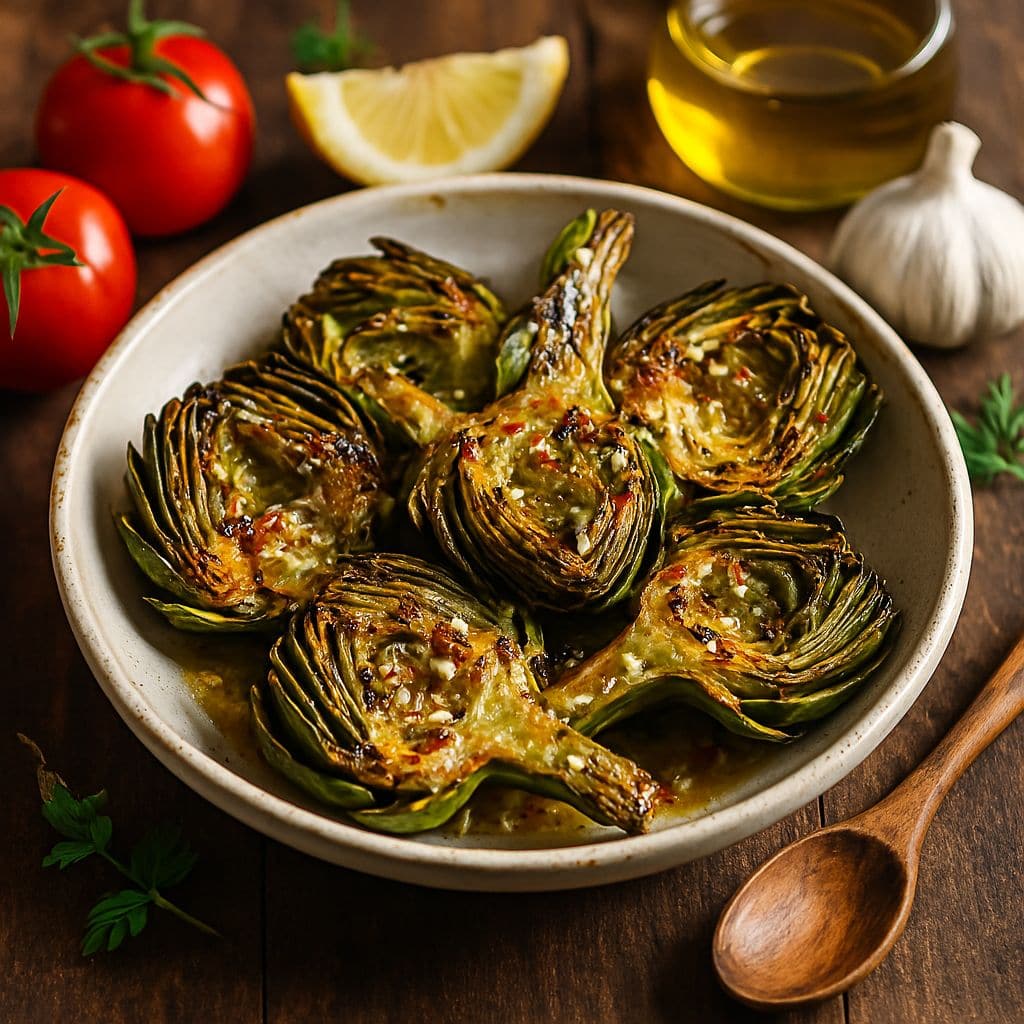 Gegrilde artisjokken met knoflookolie