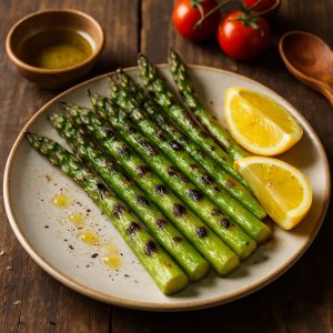 Gegrilde asperges met citroen