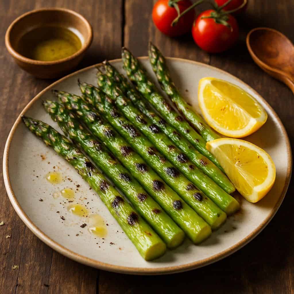 Gegrilde asperges met citroen