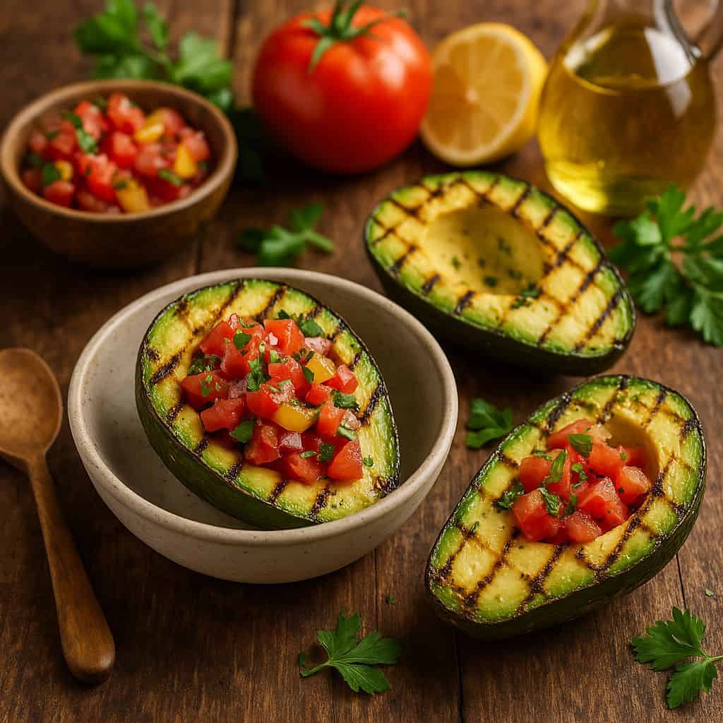 Gegrilde avocado met tomatensalsa