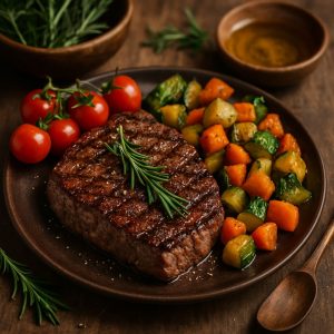 Gegrilde biefstuk met rozemarijn