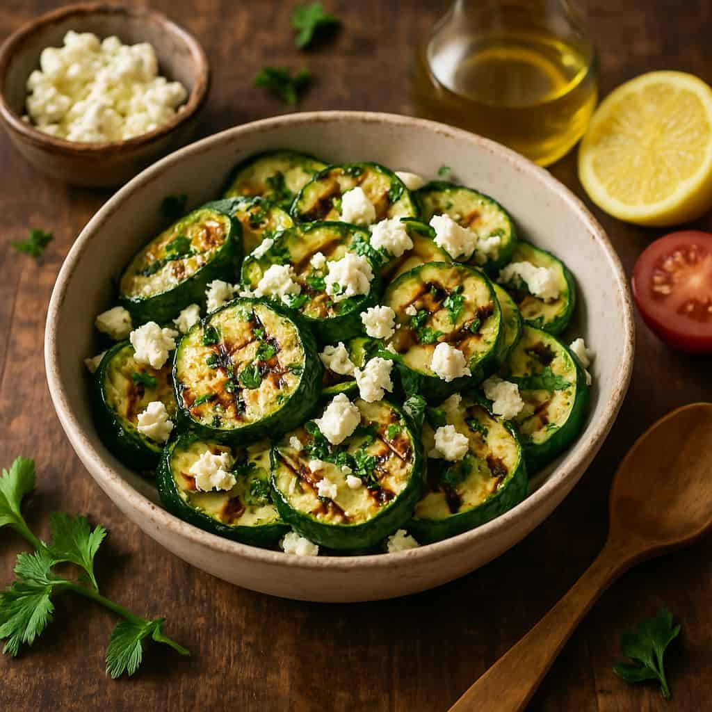 Gegrilde courgette met feta