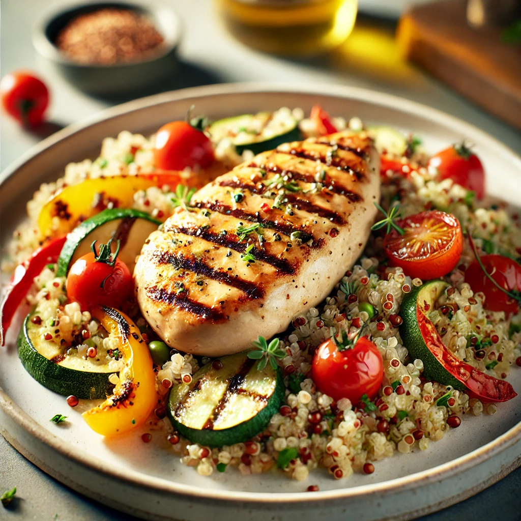 Gegrilde kipfilet met quinoa en groenten