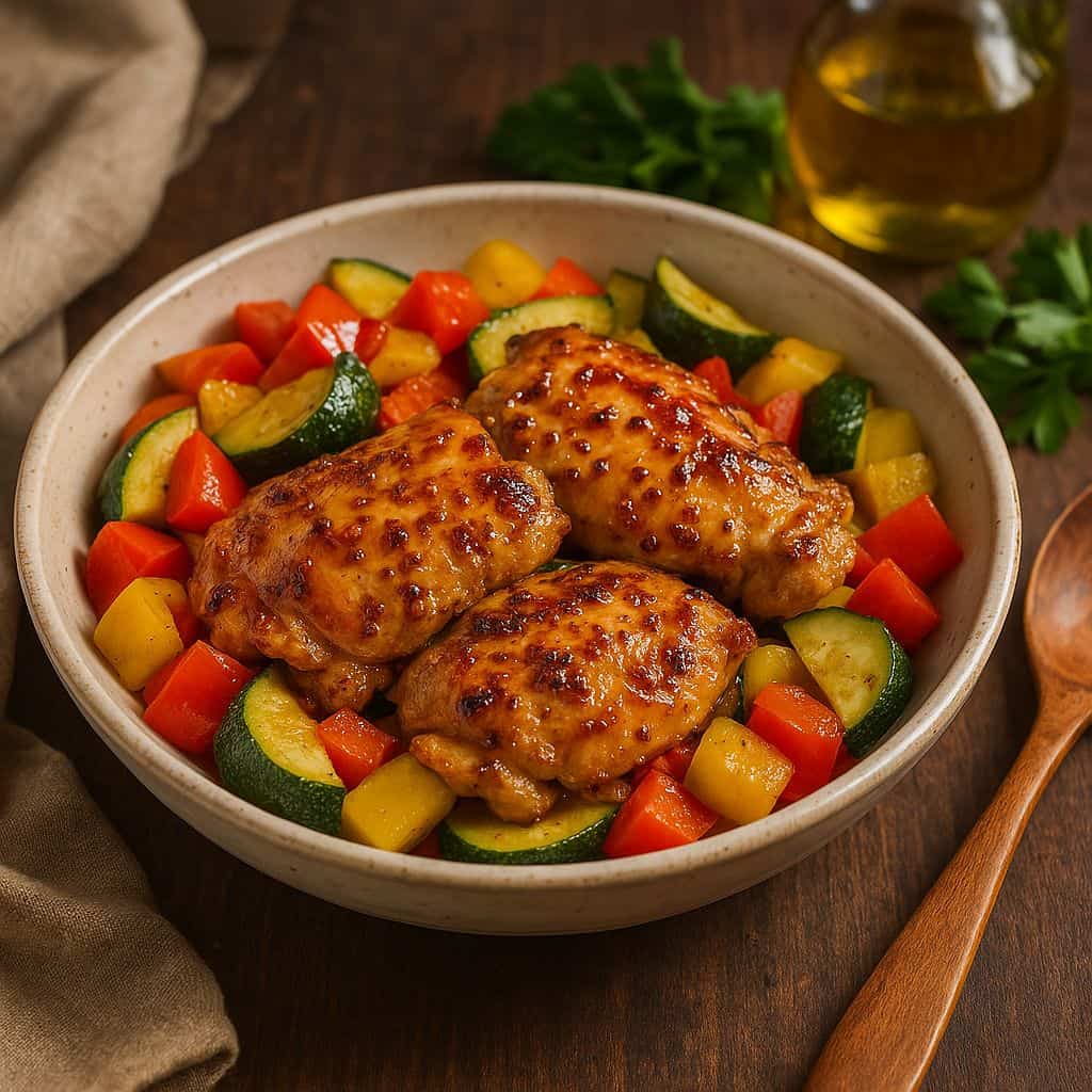 Gegrilde kippendijen met honing-mosterd