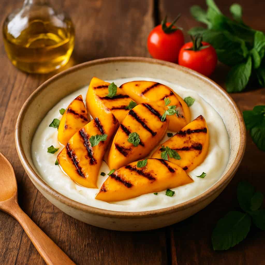 Gegrilde mango met yoghurt