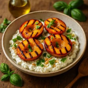 Gegrilde nectarines met ricotta