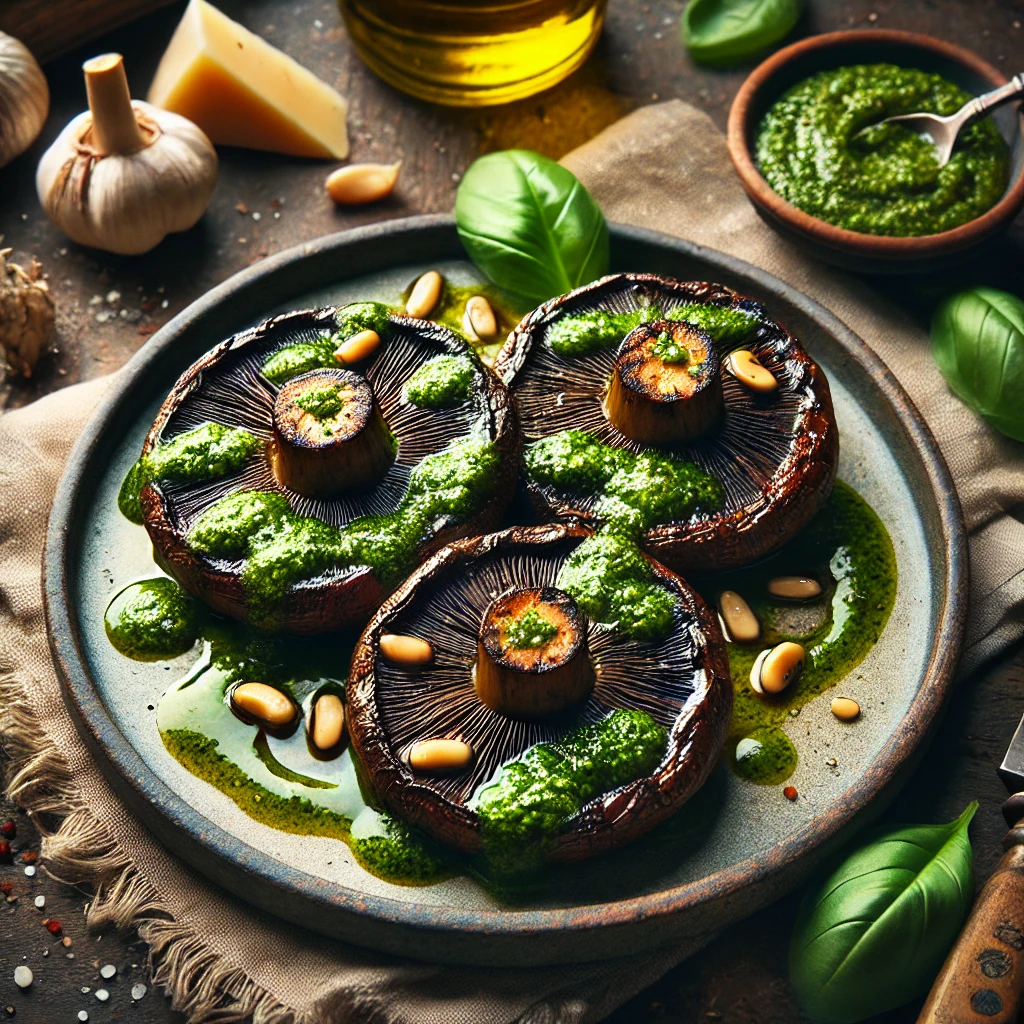 Gegrilde portobello’s met pesto