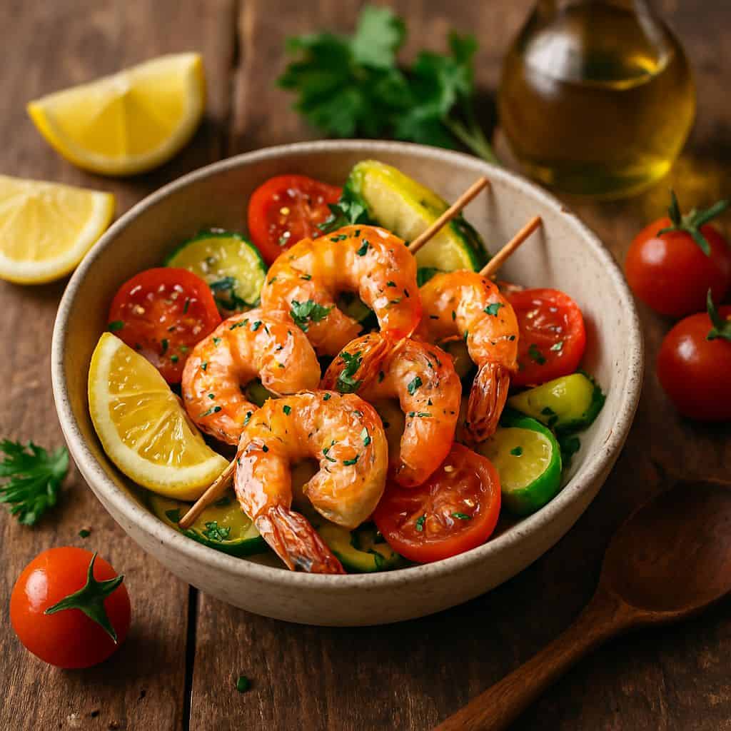Gegrilde scampi met citroen