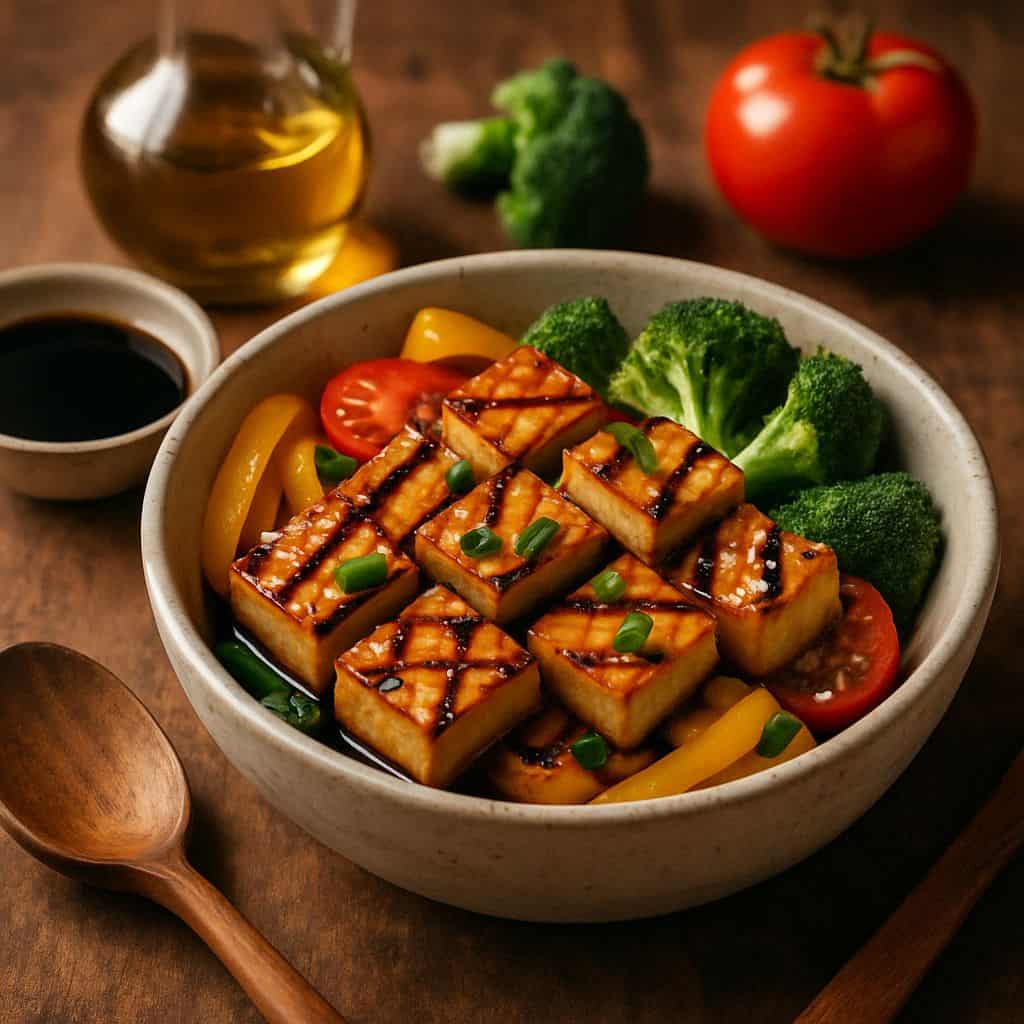 Gegrilde tofu met sojasaus