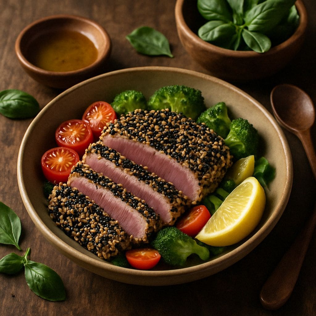 Gegrilde tonijnsteak met sesamkorst