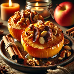 Geroosterde appels met kaneel en noten