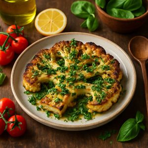 Geroosterde bloemkoolsteak met kruiden