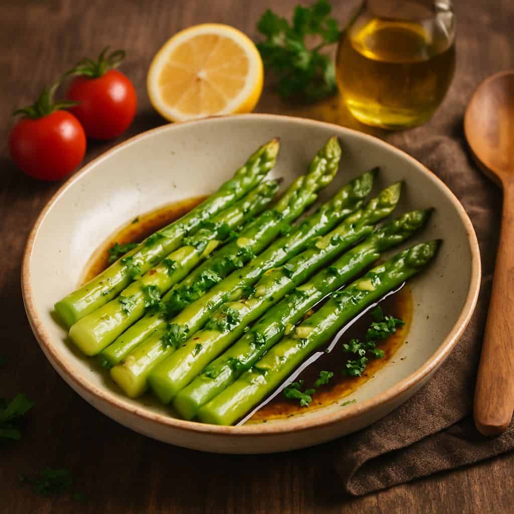 Gestoomde asperges met balsamico