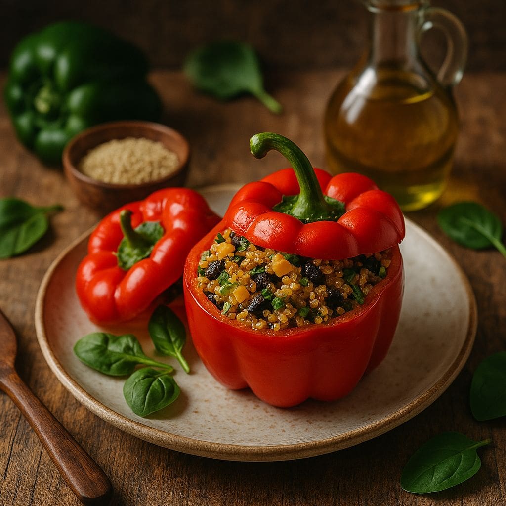 Gestoomde paprika met quinoa