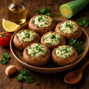 Gevulde champignons met kruidenkaas