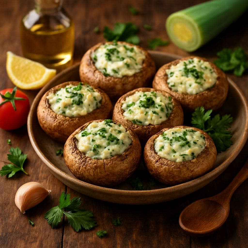 Gevulde champignons met kruidenkaas