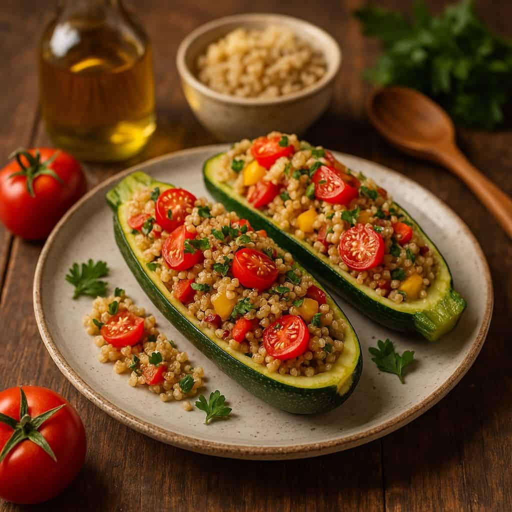 Gevulde courgette met quinoa