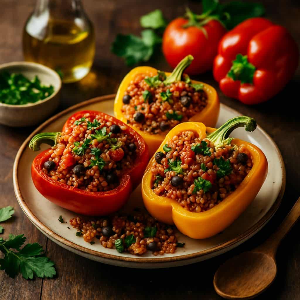 Gevulde paprika's met quinoa (Instant Pot)
