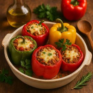 Gevulde paprika's uit de oven