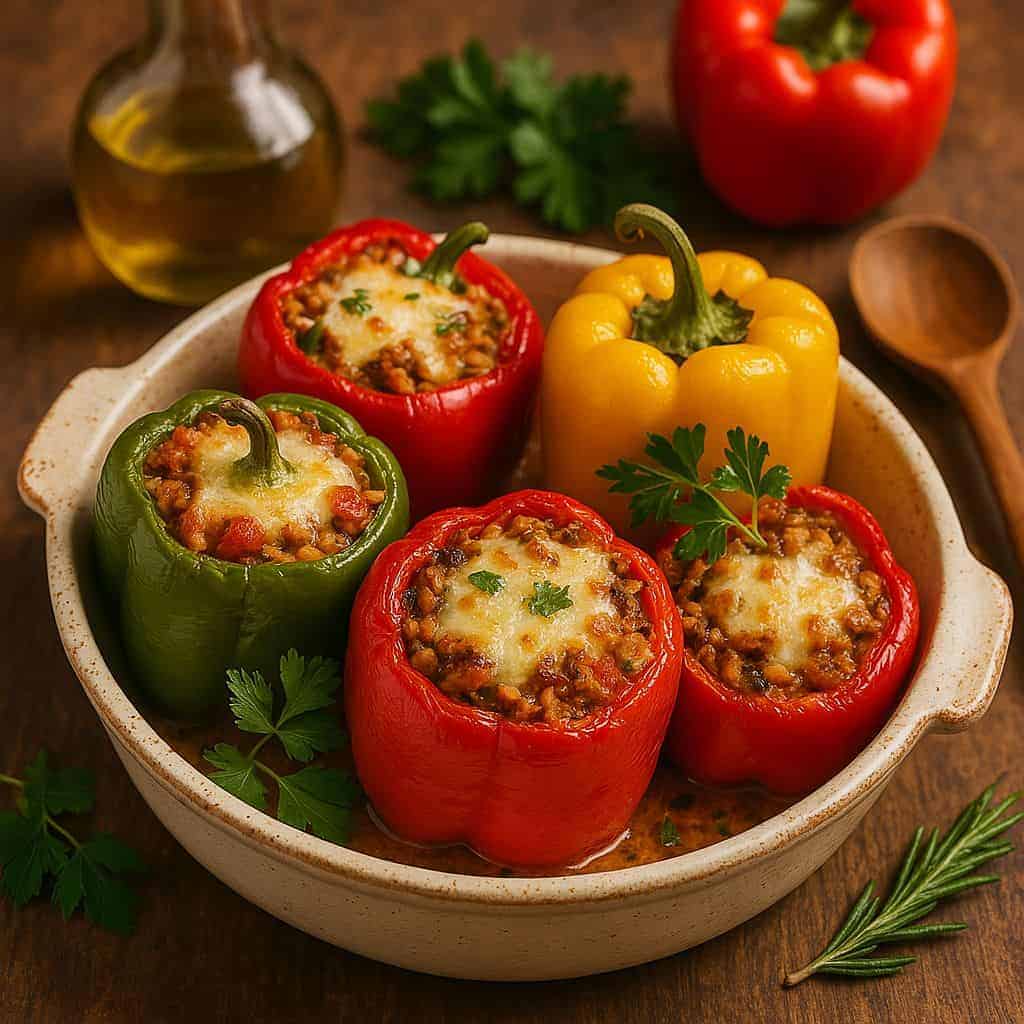 Gevulde paprika's uit de oven