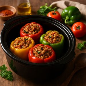 Gevulde paprika's uit de slowcooker