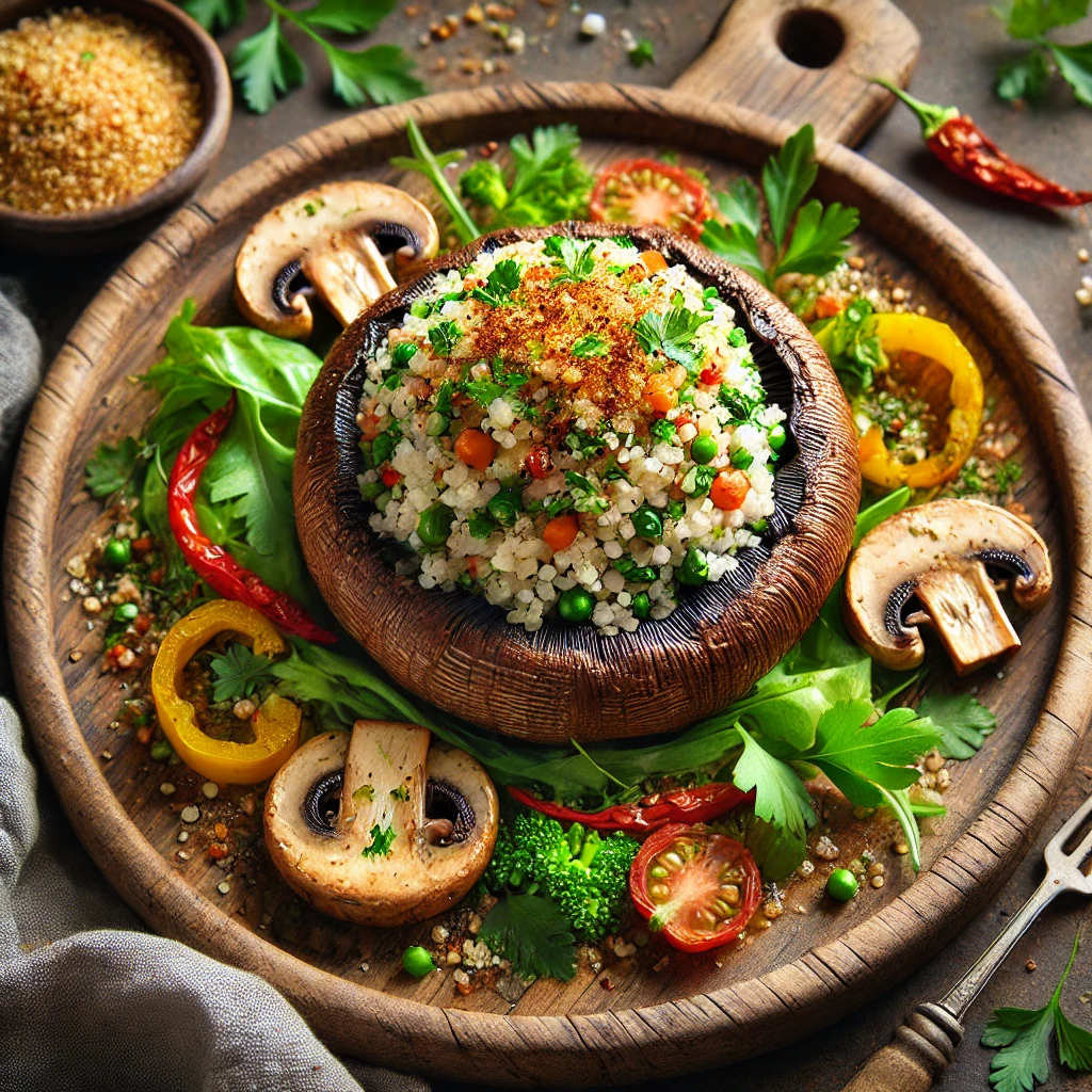Gevulde portobello met volkoren couscous