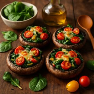 Gevulde portobello's met spinazie