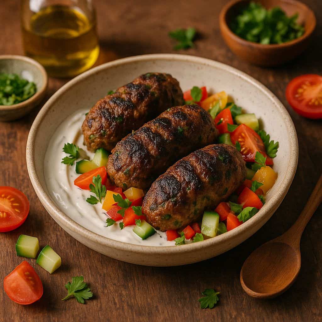 Gezonde kofta met yoghurtsaus