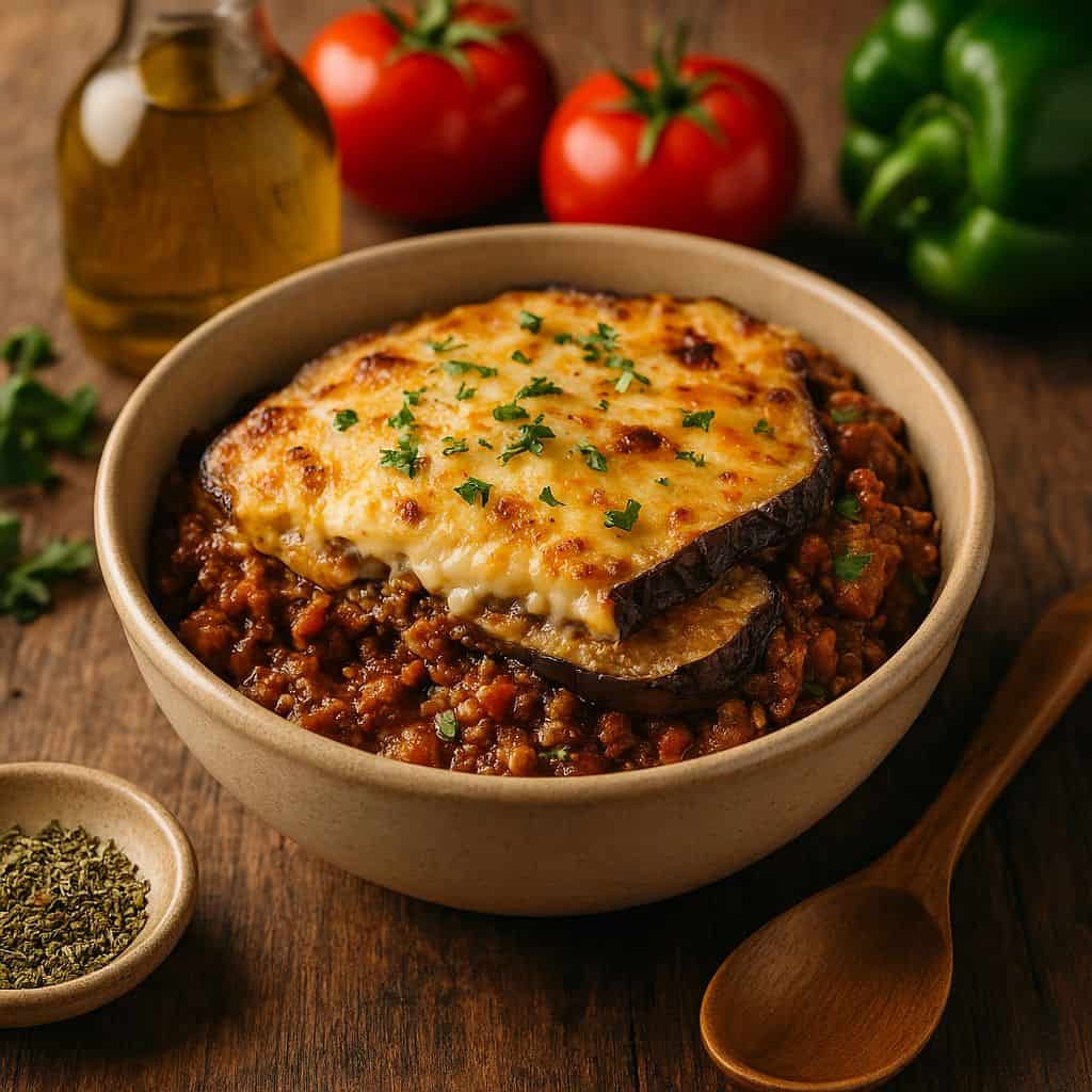 Griekse moussaka uit de slowcooker