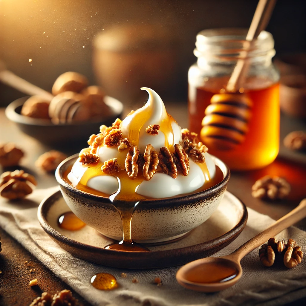 Griekse yoghurt met honing en walnoten