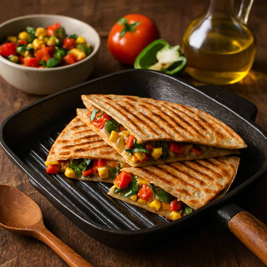 Grillpan quesadilla met groenten