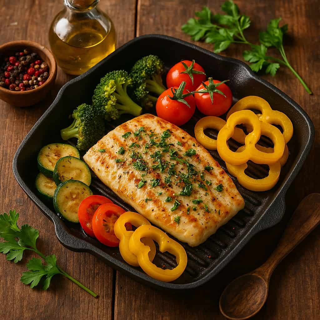 Grillpan visfilet met kruiden