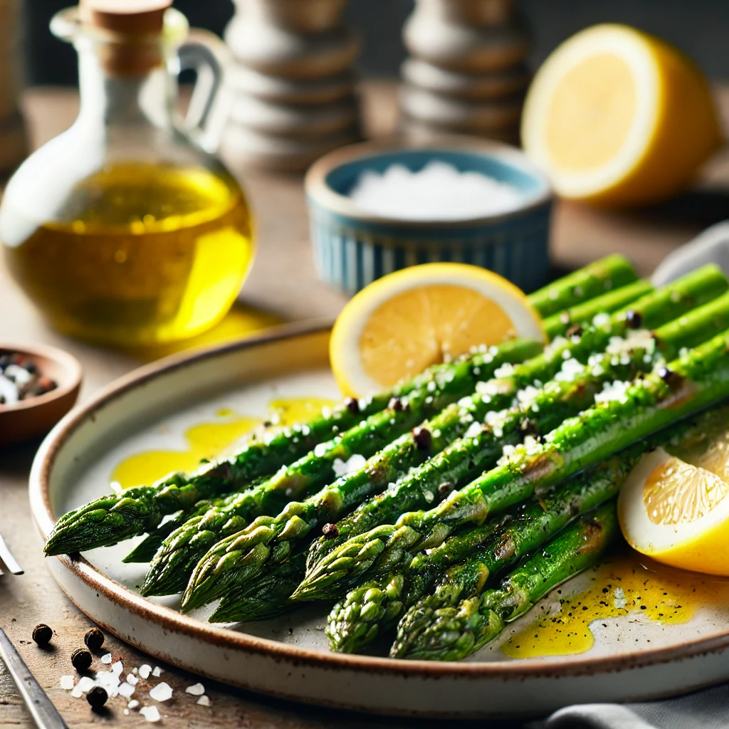 Groene asperges met citroen en olijfolie