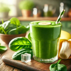 Groene smoothie met spinazie en banaan