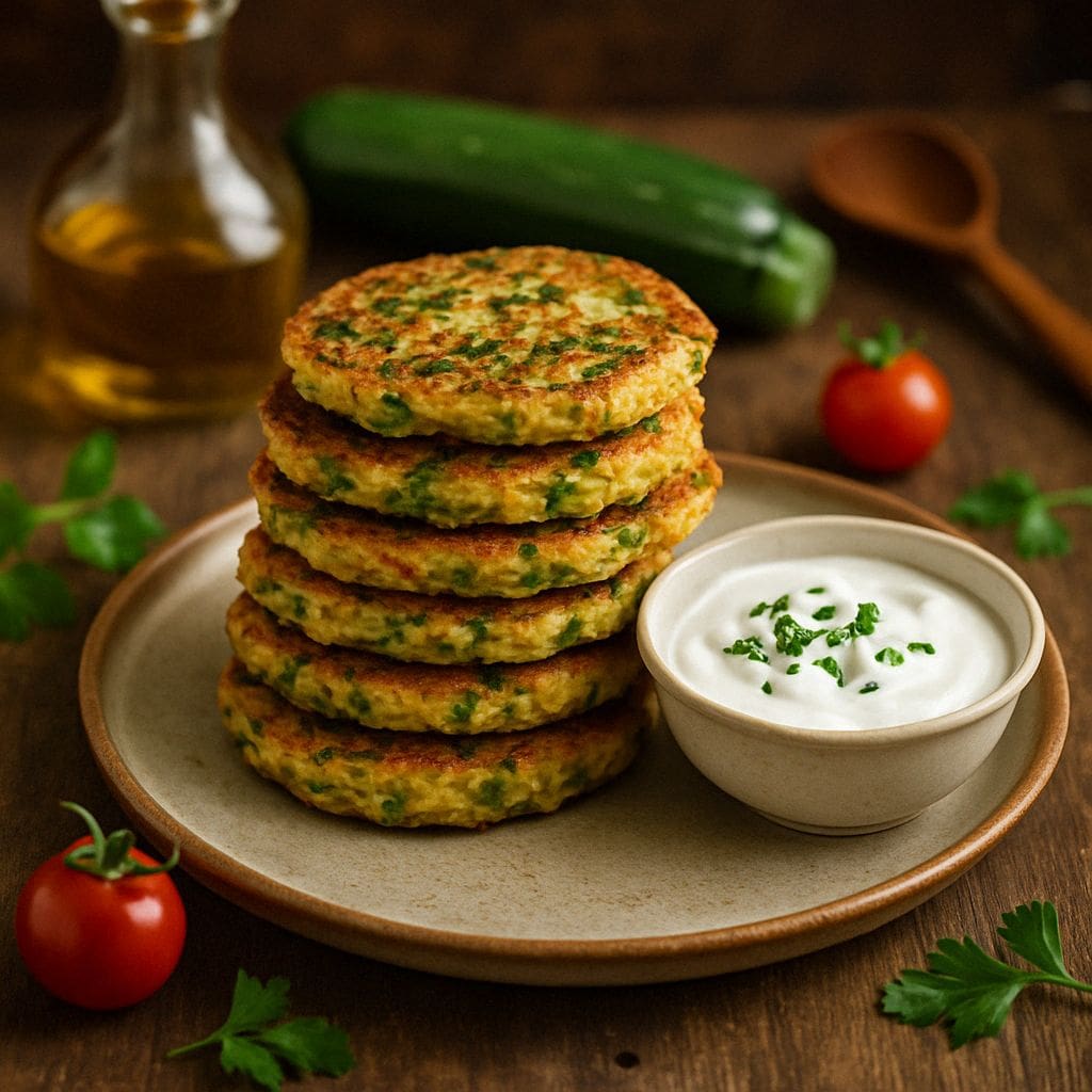 Groentepannenkoekjes met yoghurtdip