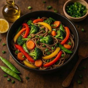 Groentewok met sobanoedels