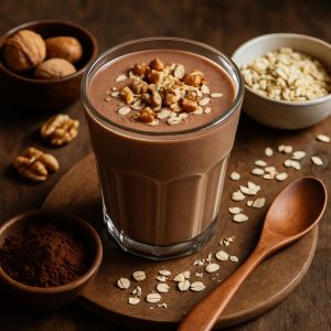 Havermout smoothie met cacao en noten