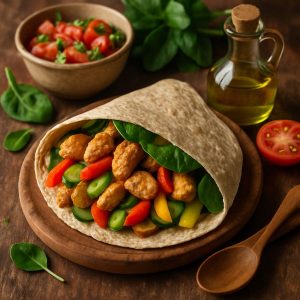 Havermout wrap met kip en groenten