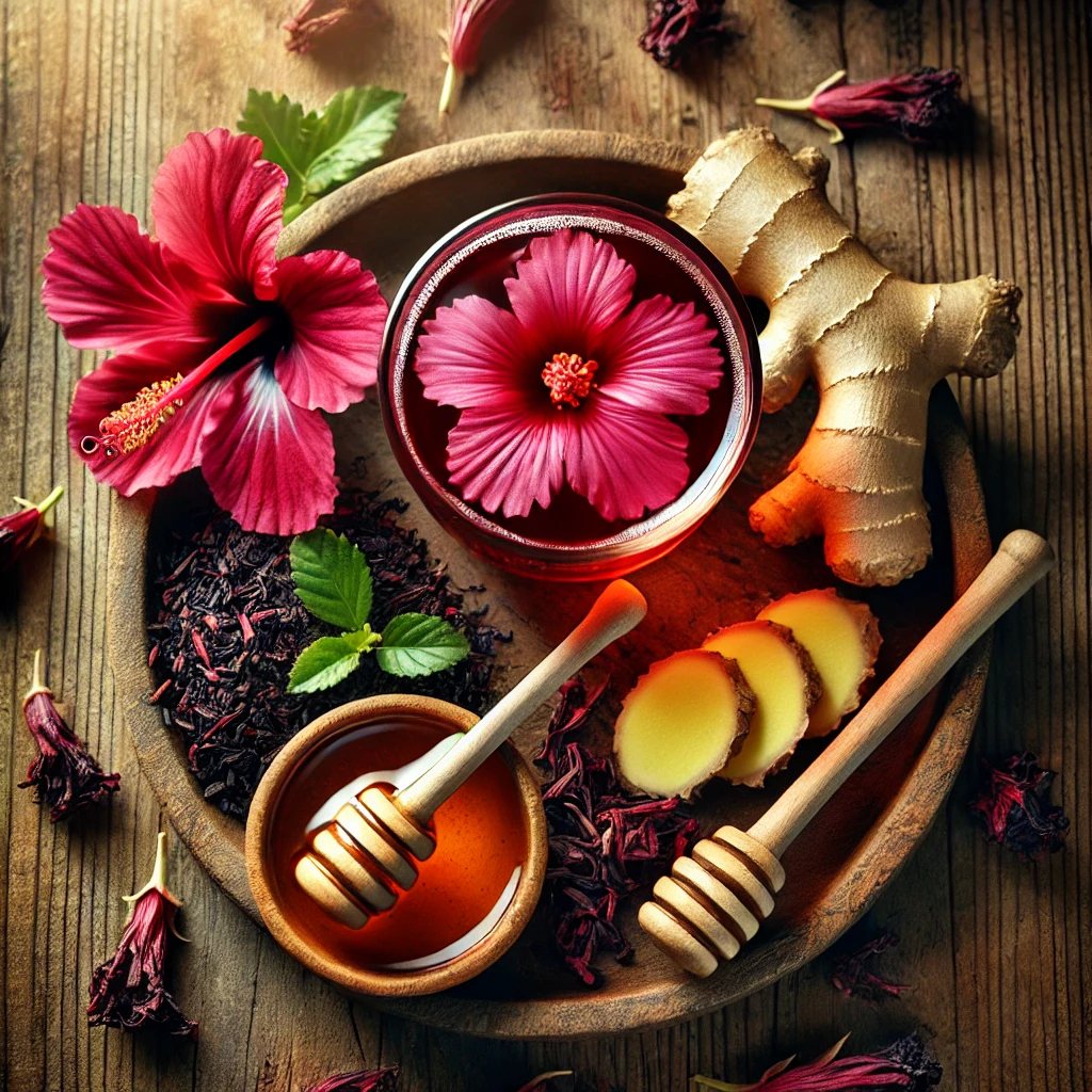 Hibiscus-thee met gember