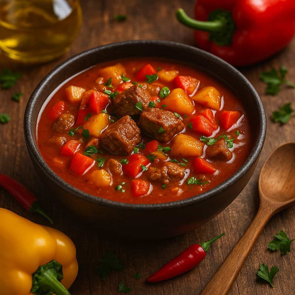 Hongaarse goulash met paprika