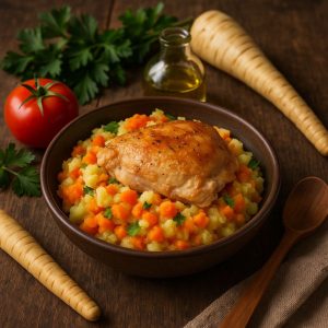 Hutspot met pastinaak en kip