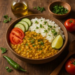 Indiase dahl bowl met linzen en rijst