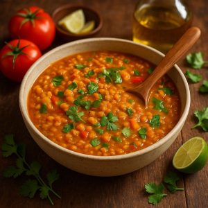 Indiase dahl met rode linzen
