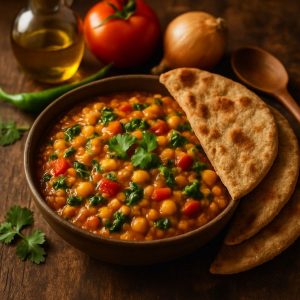 Indiase dahl met volkoren naan